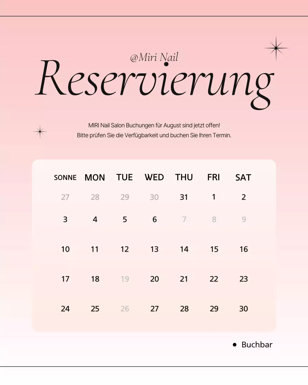 Pinks moderne Nagelstudio-Werbung