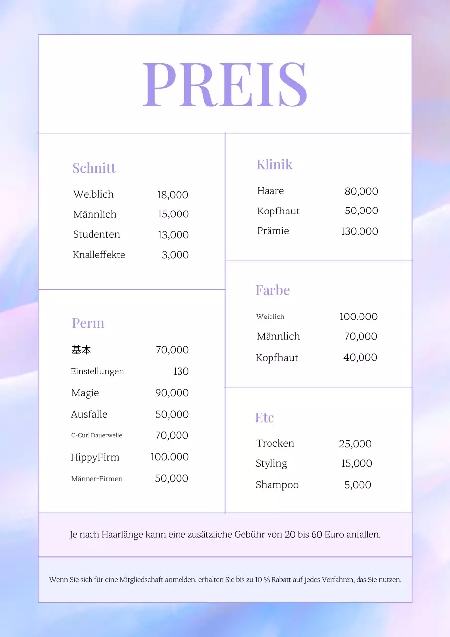 Ein einfacher Leitfaden zu den Preisen von Schönheitssalons in Lavendel
