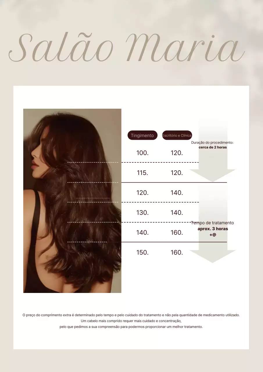 Guia de salão de beleza sofisticado bege