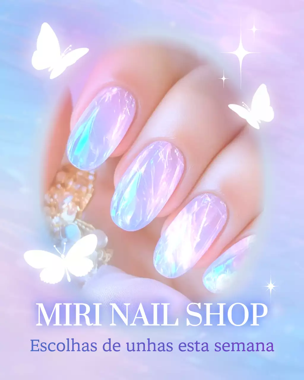 Anúncio sofisticado de nail art de Yeon Bora