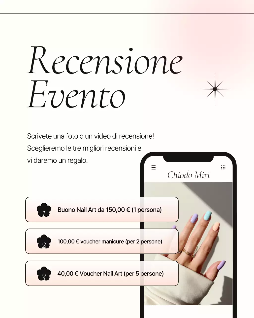Promozione del moderno salone per unghie Pink
