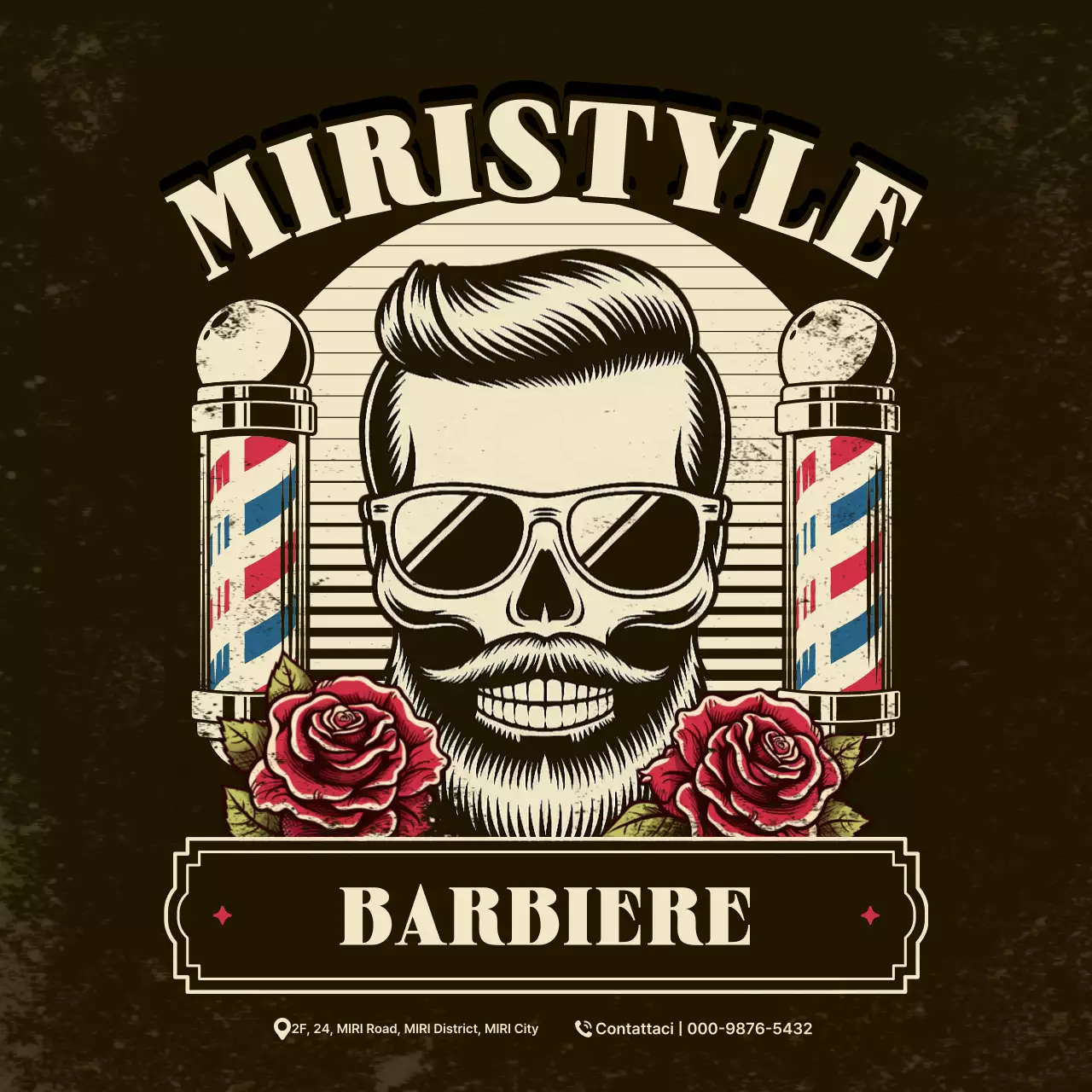 Pubblicità vintage di un barbiere marrone