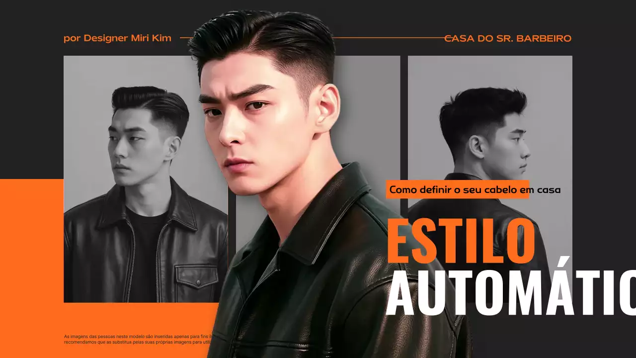 Anúncio de estilo sofisticado em laranja
