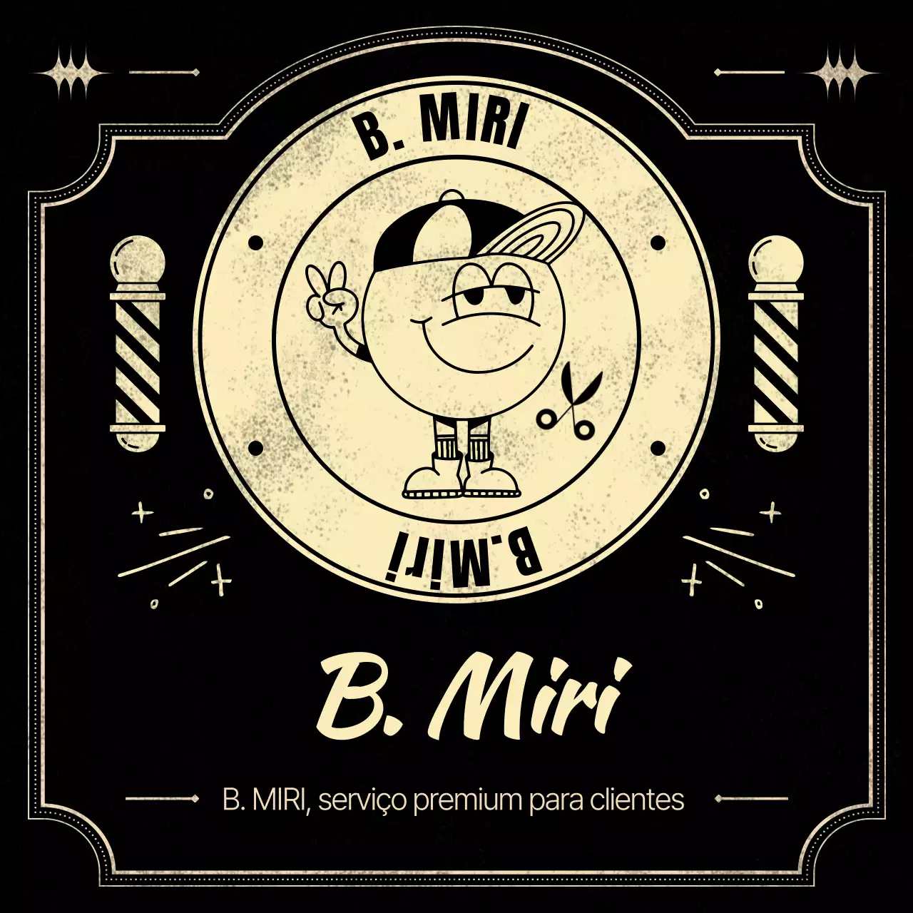 Promoção de barbearia vintage preta