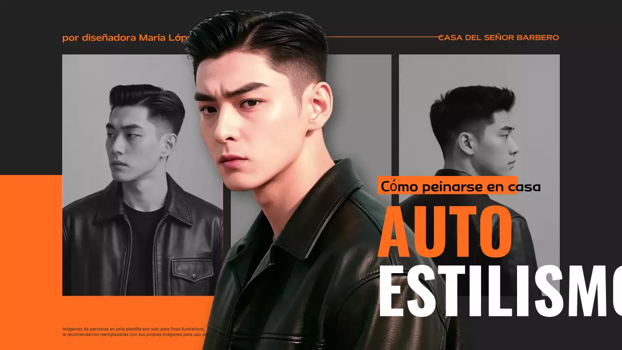 Anuncio de estilo sofisticado en naranja