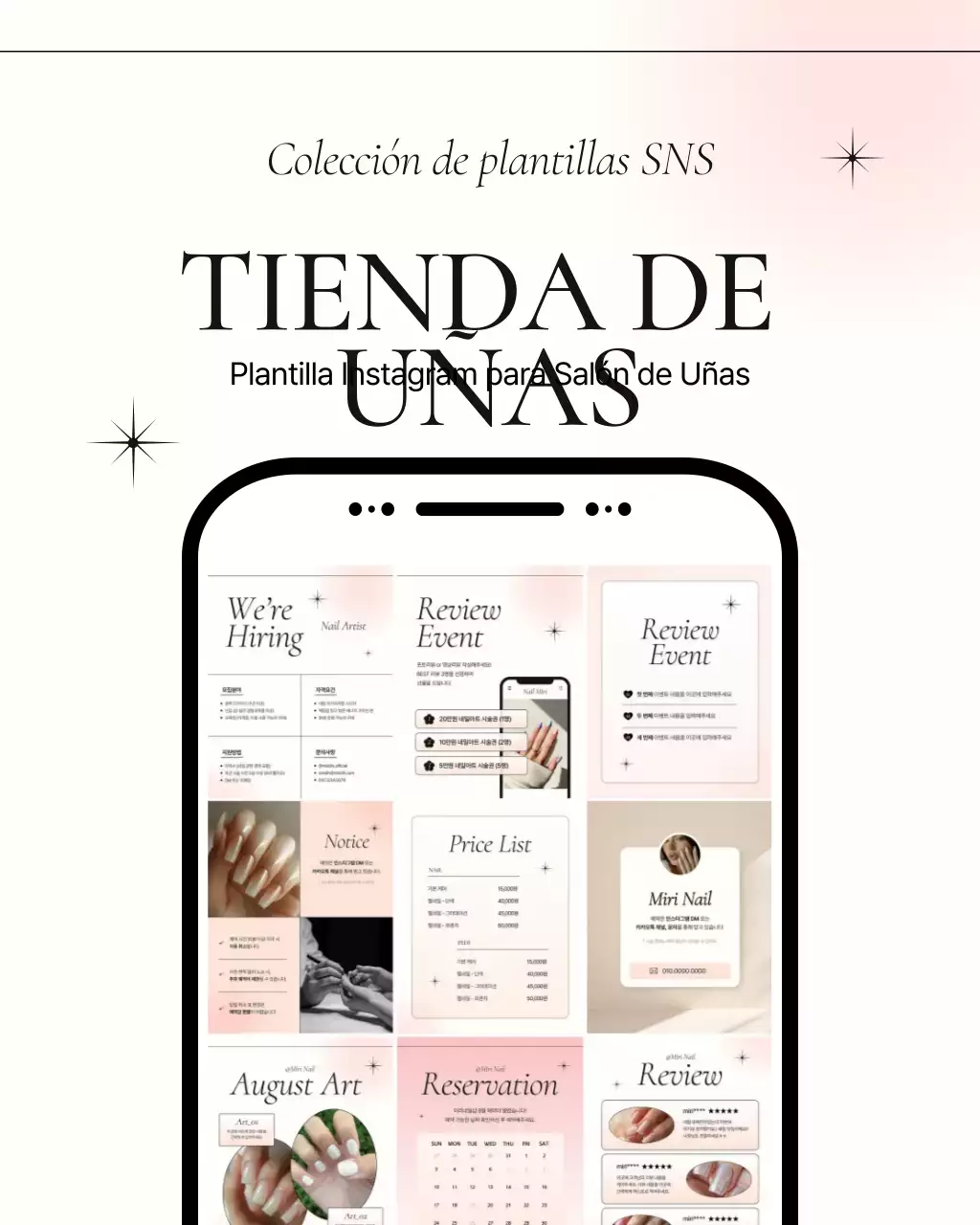 Promoción del moderno salón de uñas Pink