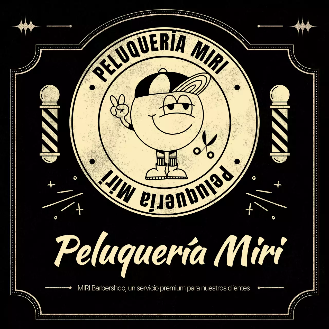 Promoción de barbería vintage negra