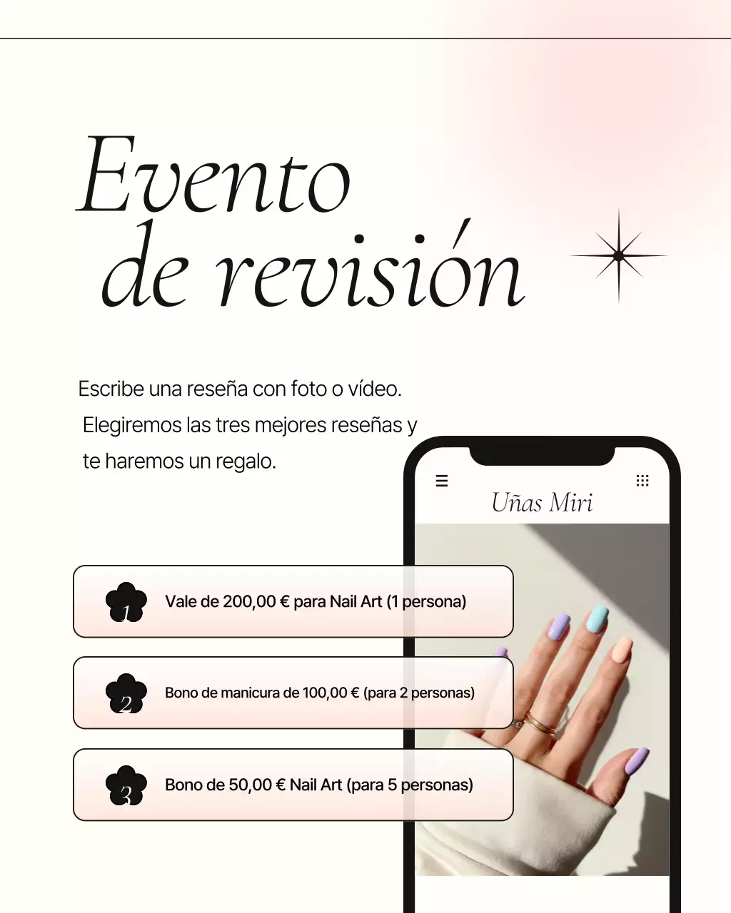 Promoción del moderno salón de uñas Pink