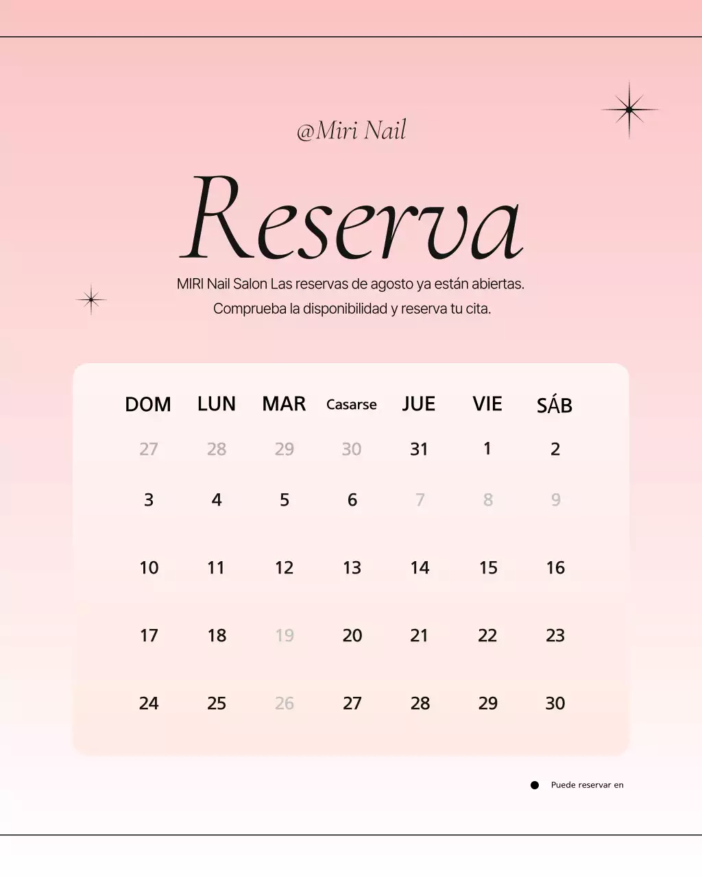 Promoción del moderno salón de uñas Pink