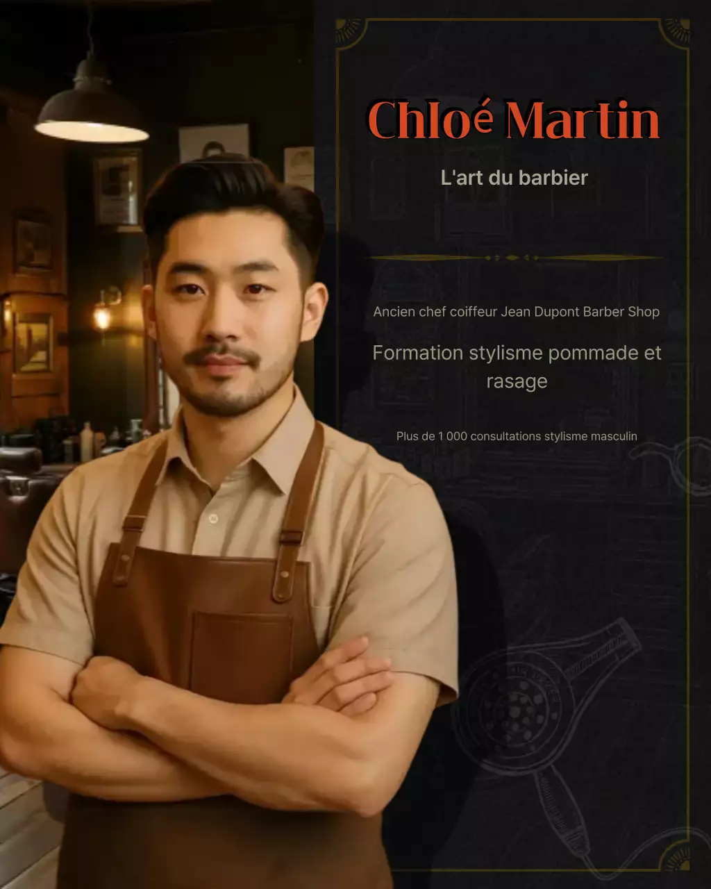 Design promotionnel de salon de coiffure vintage