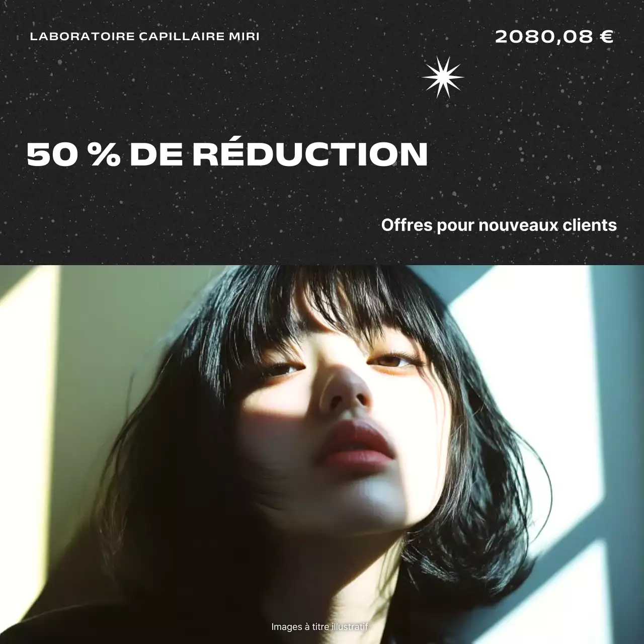 Événement de réduction au salon de beauté Black Modern