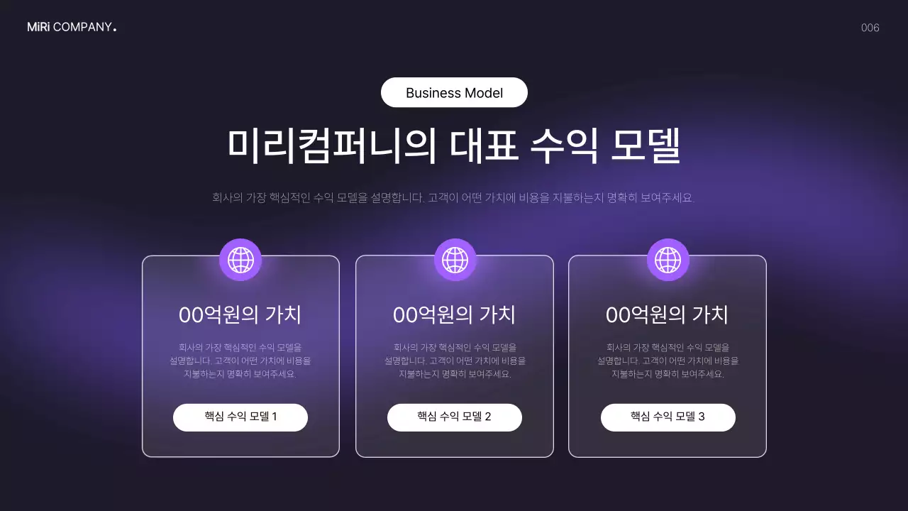 남색 모던 비즈니스 투자 IR