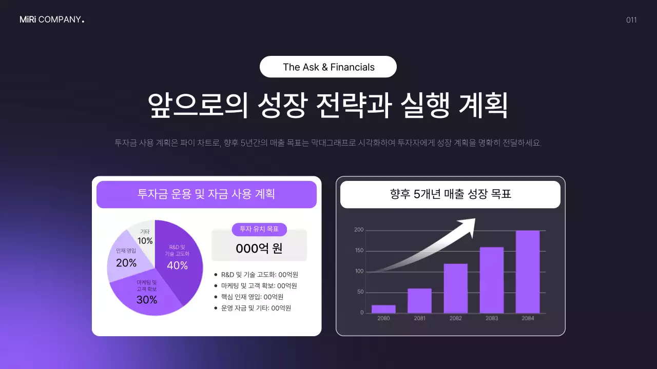 남색 모던 비즈니스 투자 IR