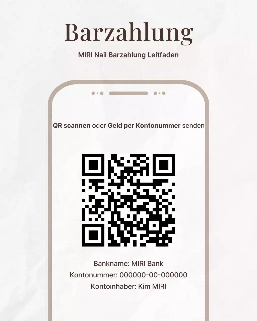 Ein einfacher beiger und brauner Instagram-Puzzle-Feed-Beitrag für ein Nagelstudio.