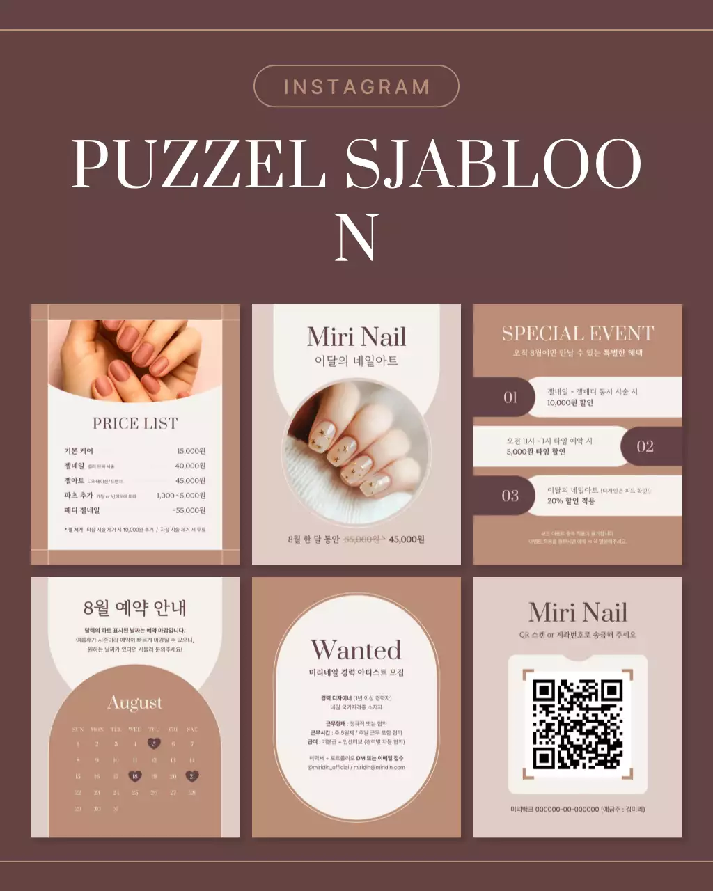 Bruine moderne nagelkunstpromotie