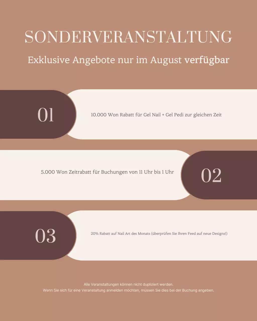 Braune moderne Nagelkunst-Aktion