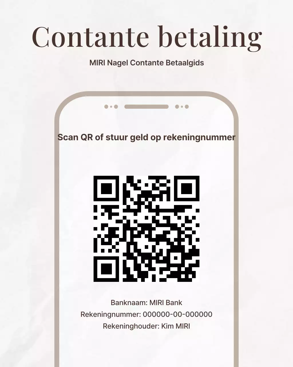 Een eenvoudige Instagram-puzzelpost over een beige en bruine nagelsalon.