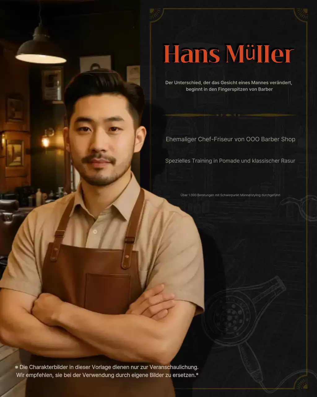 Vintage Barbershop-Werbedesign