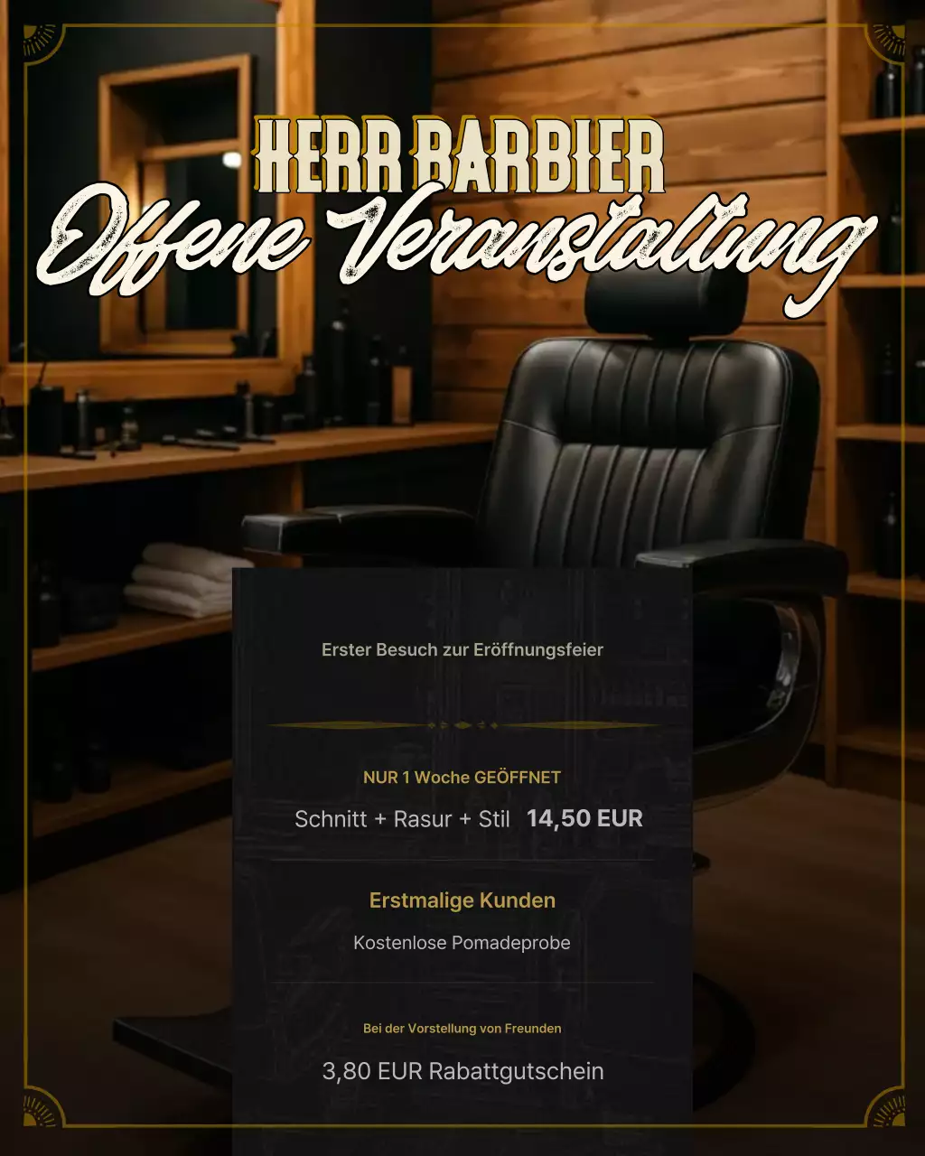 Vintage Barbershop-Werbedesign