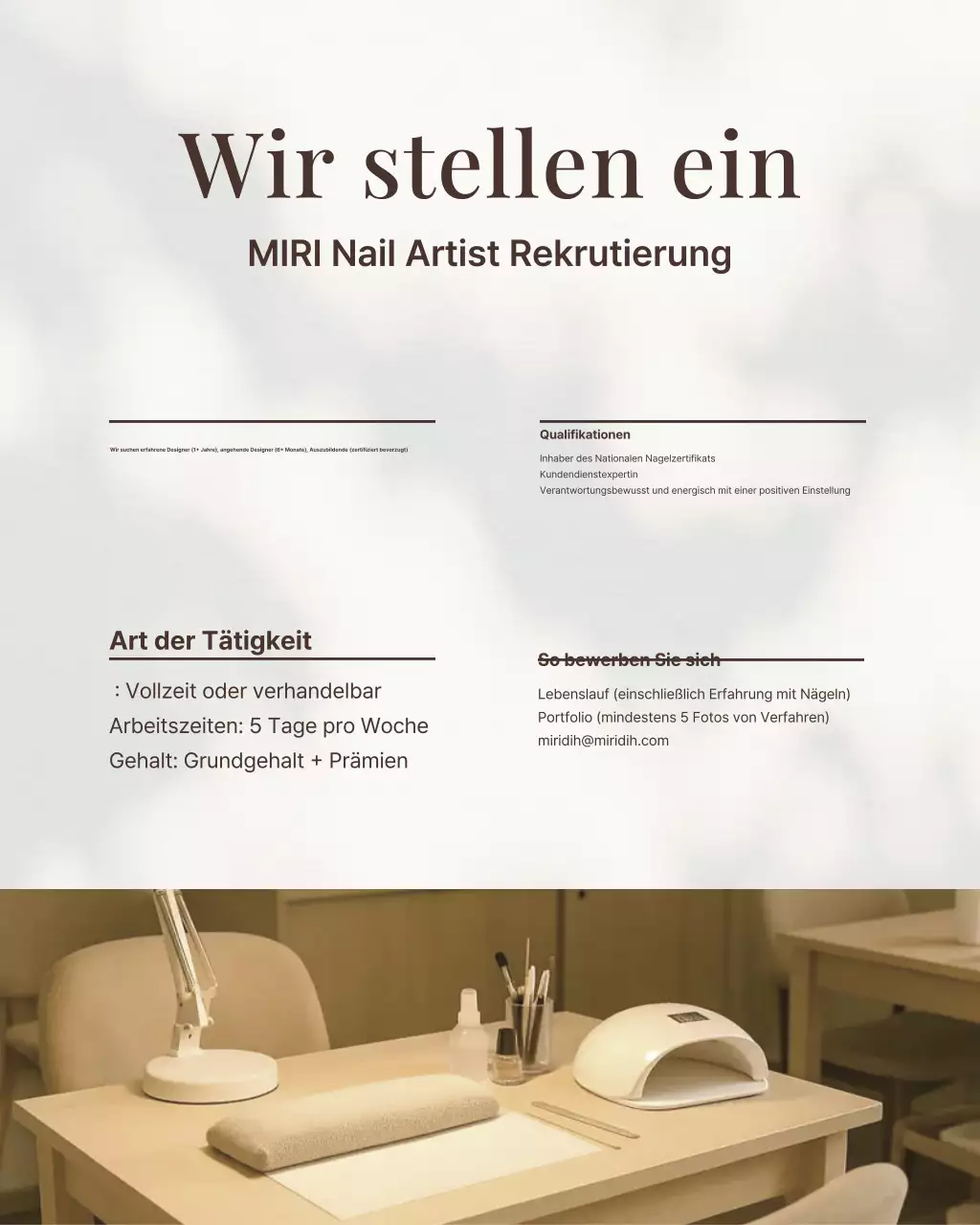 Ein einfacher beiger und brauner Instagram-Puzzle-Feed-Beitrag für ein Nagelstudio.