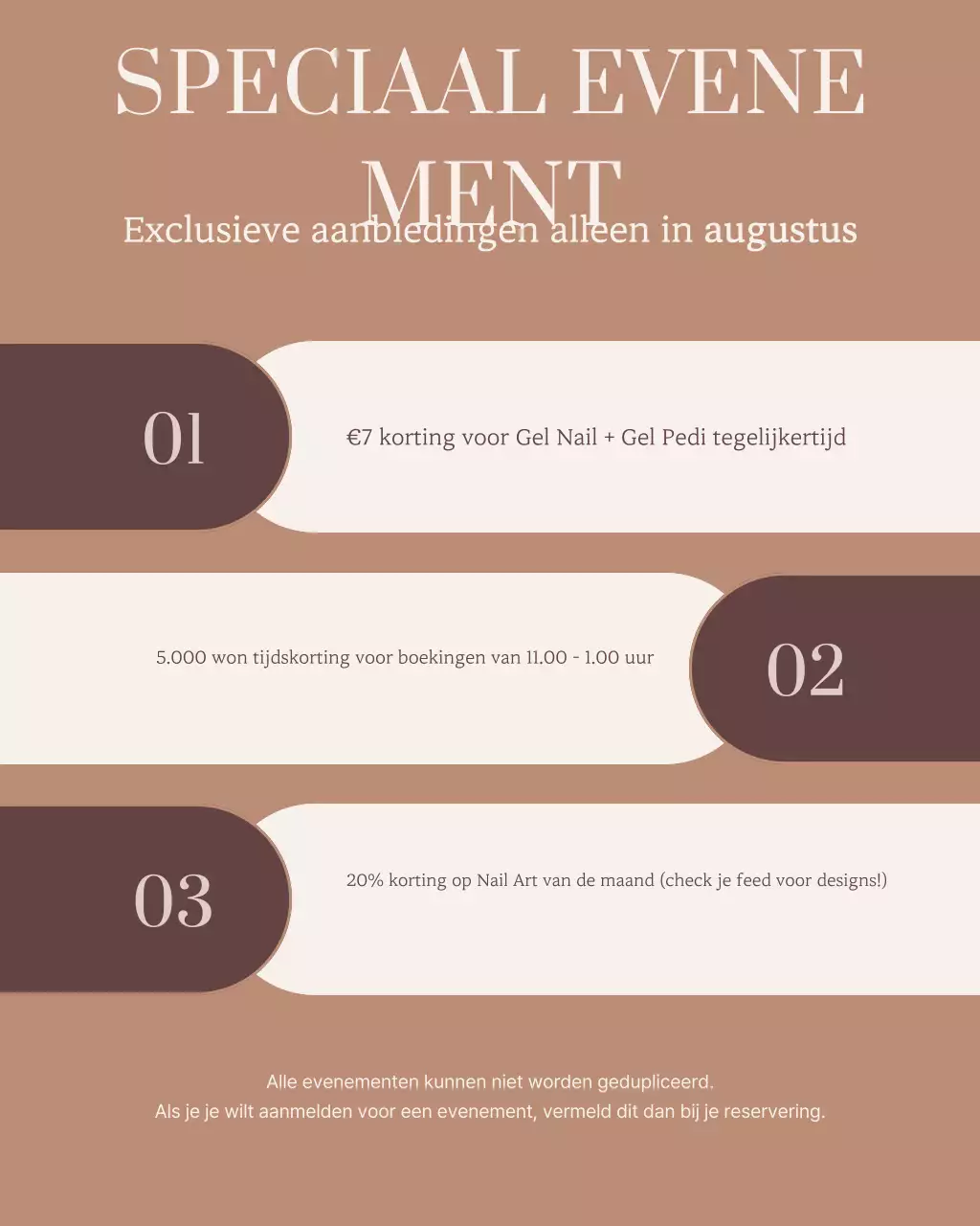 Bruine moderne nagelkunstpromotie