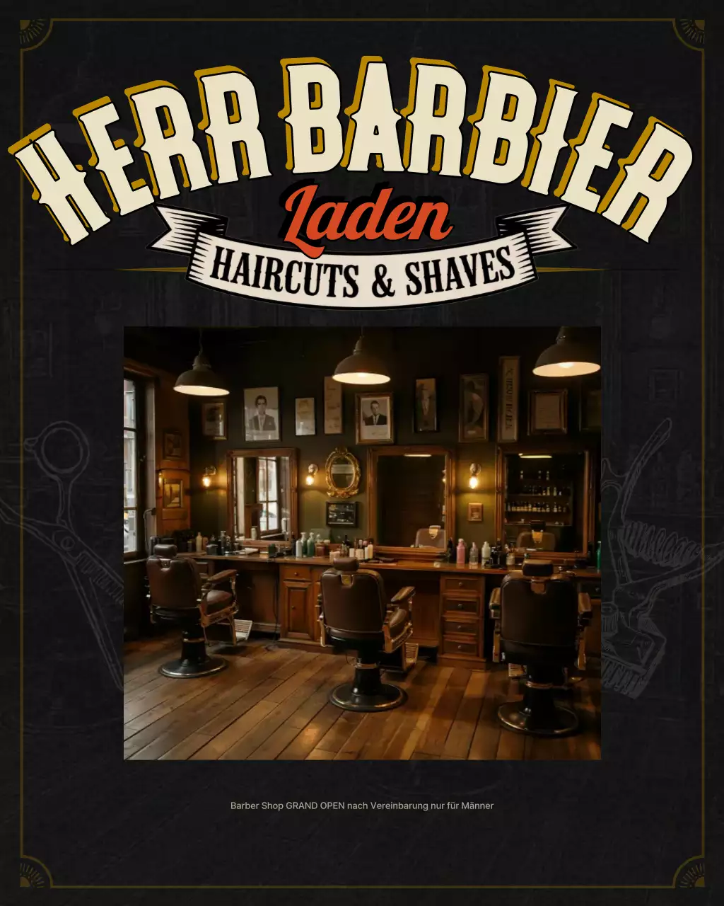 Vintage Barbershop-Werbedesign