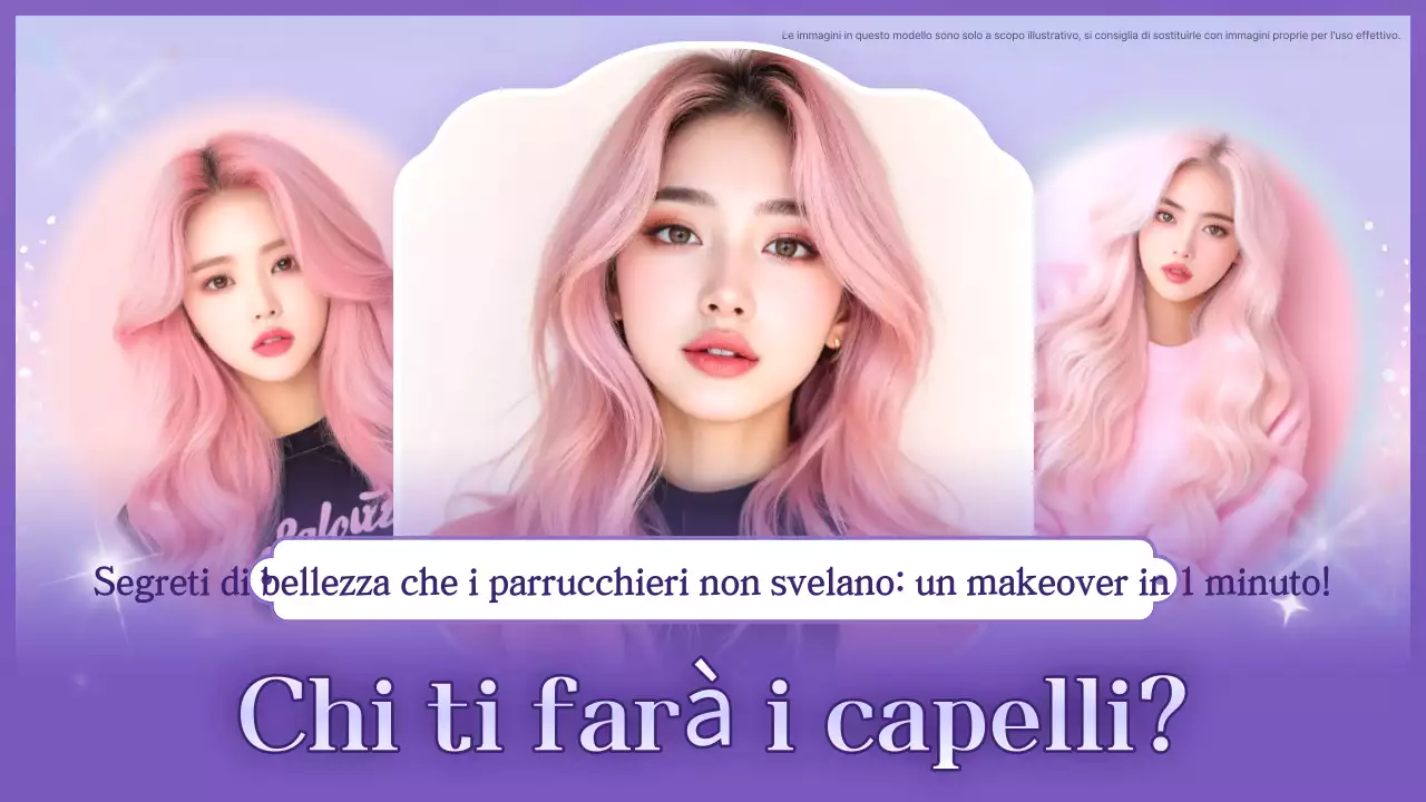 Pubblicità per consigli di acconciature rosa chic