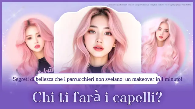 Pubblicità per consigli di acconciature rosa chic