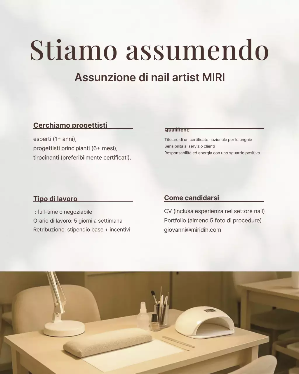 Un semplice post di Instagram con un puzzle dedicato a un salone di bellezza beige e marrone.