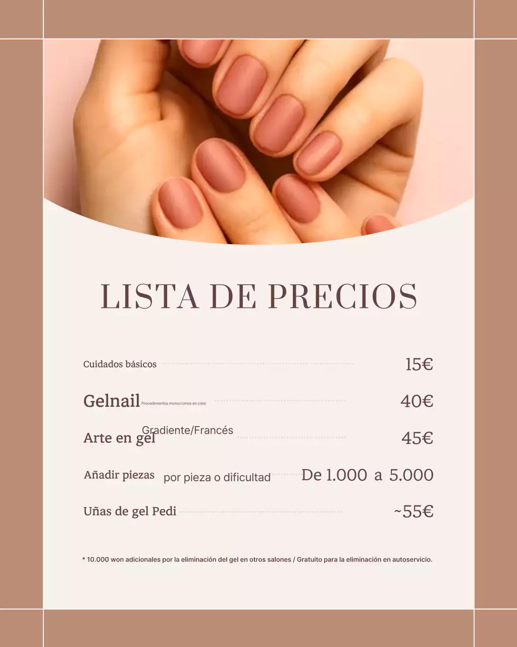 Promoción de arte de uñas moderno marrón