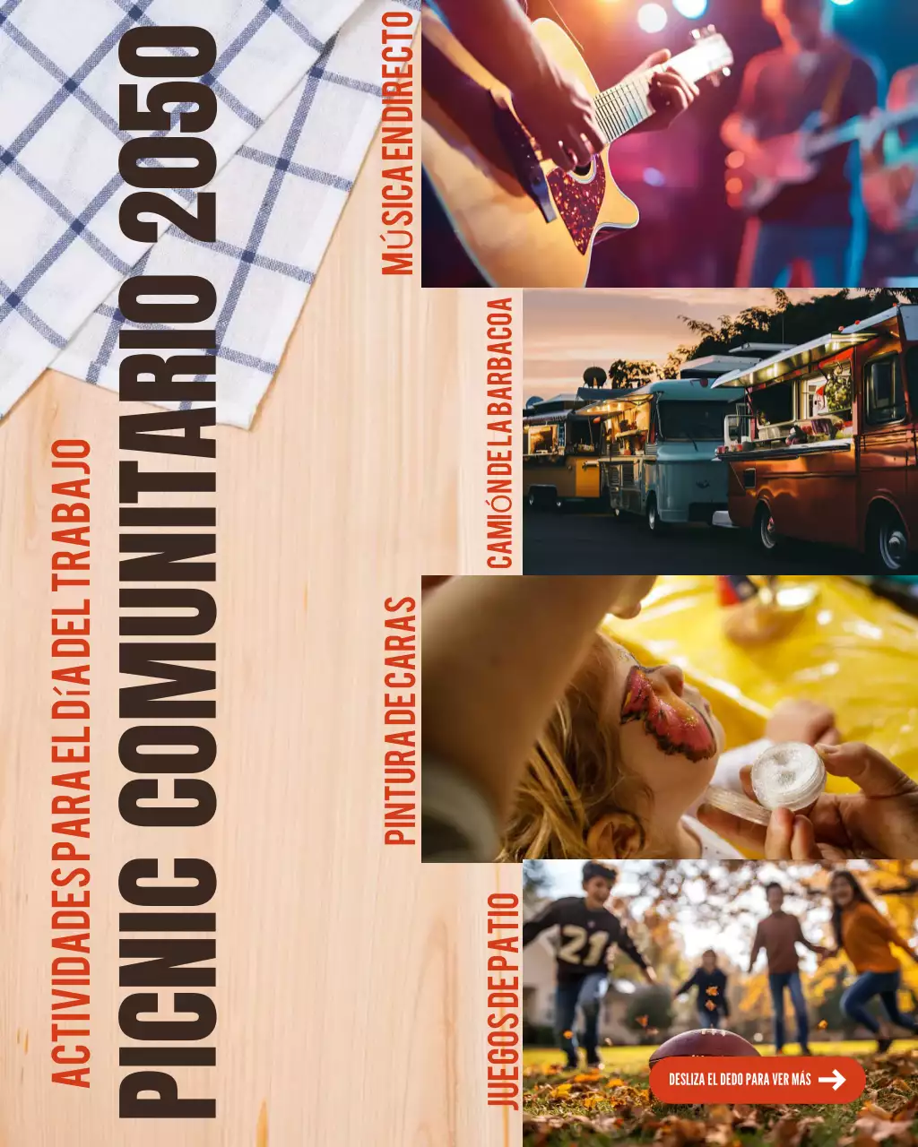 Publicación de Instagram sobre actividades de picnic comunitario del Día del Trabajo