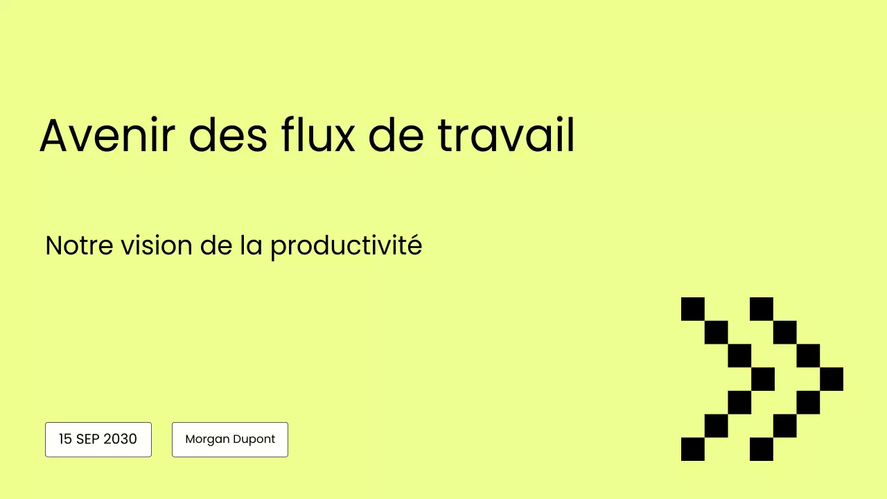 Présentation de la productivité moderne jaune