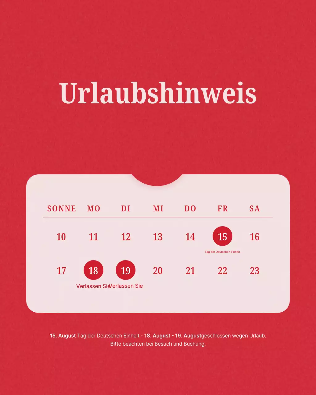 Rote Moderne Nagelstudio-Aktion