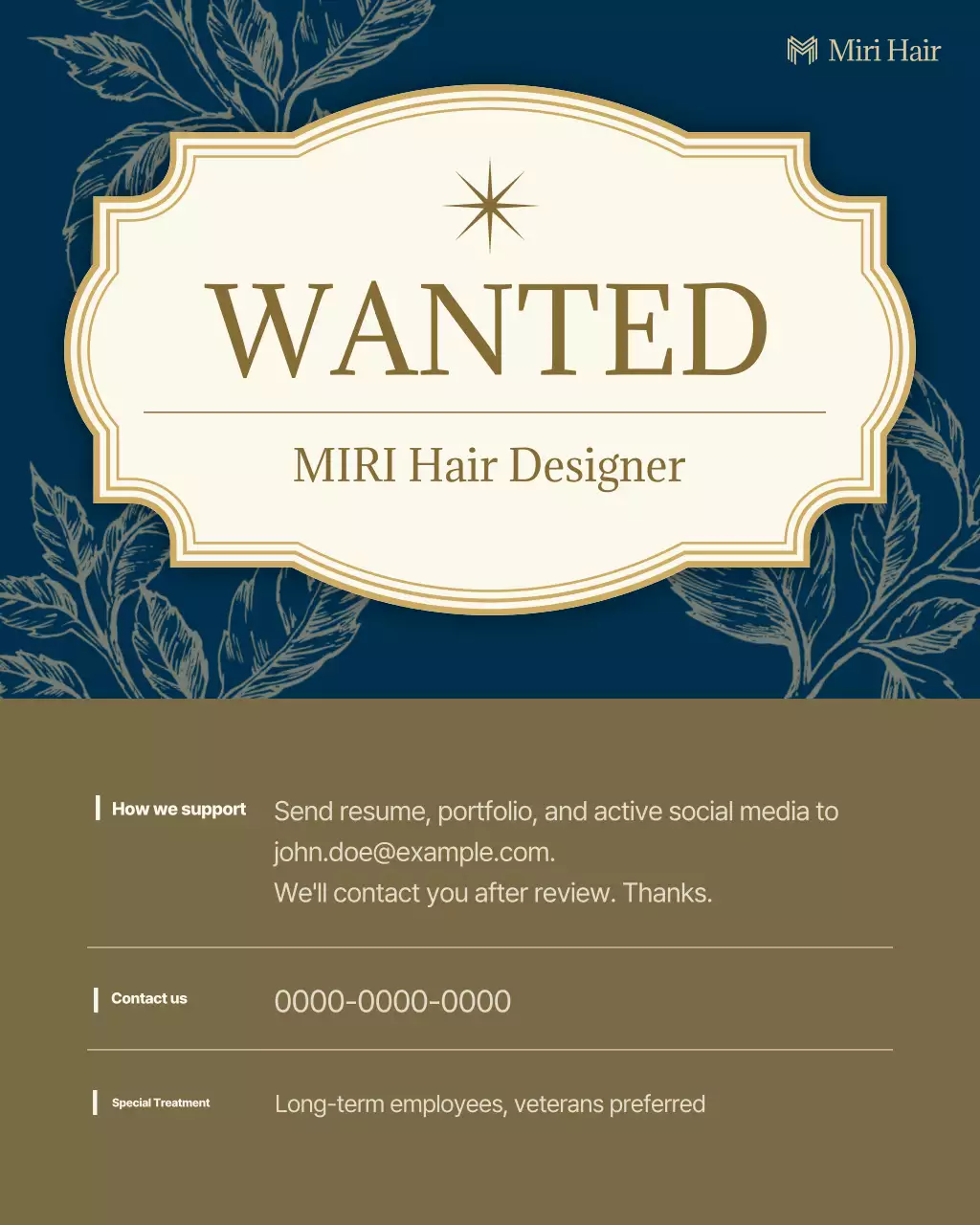 Navy Classic Beauty Recruitment