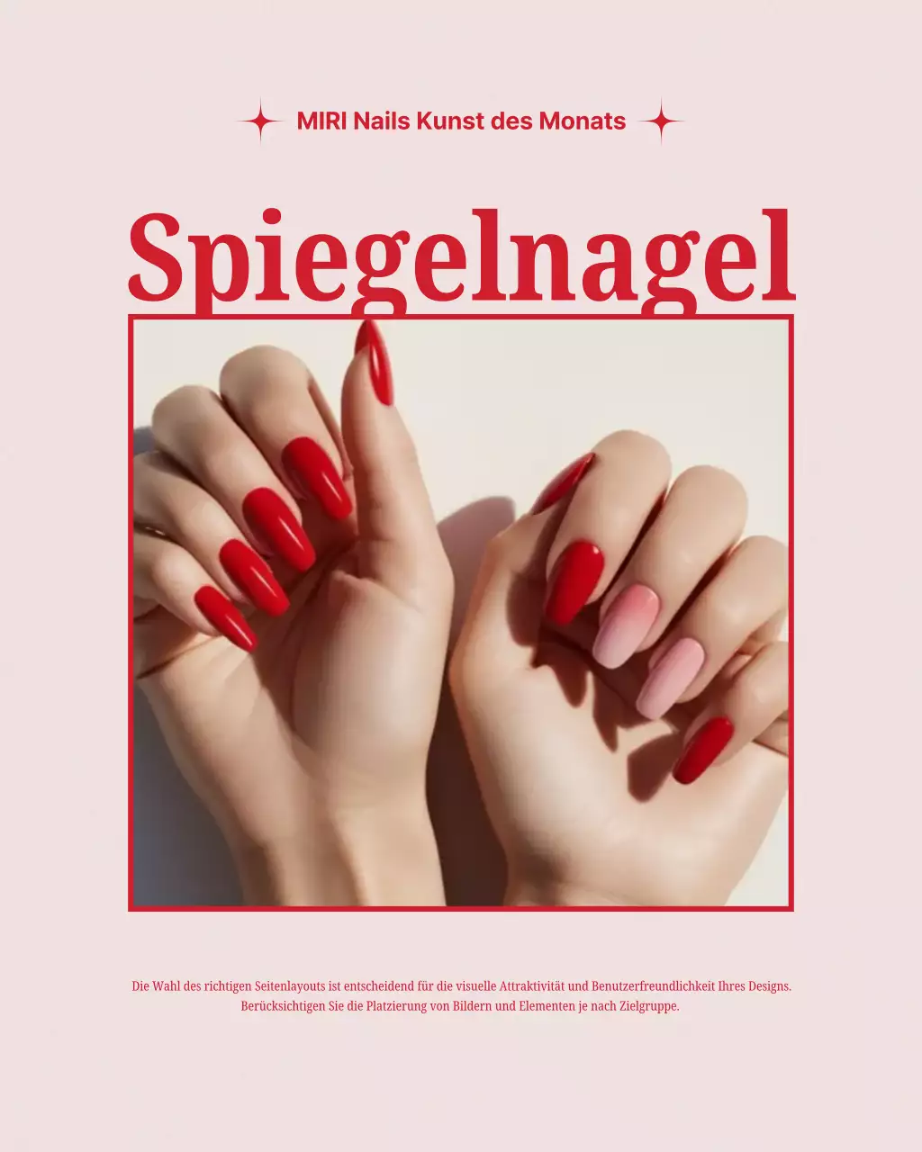 Rote Moderne Nagelstudio-Aktion
