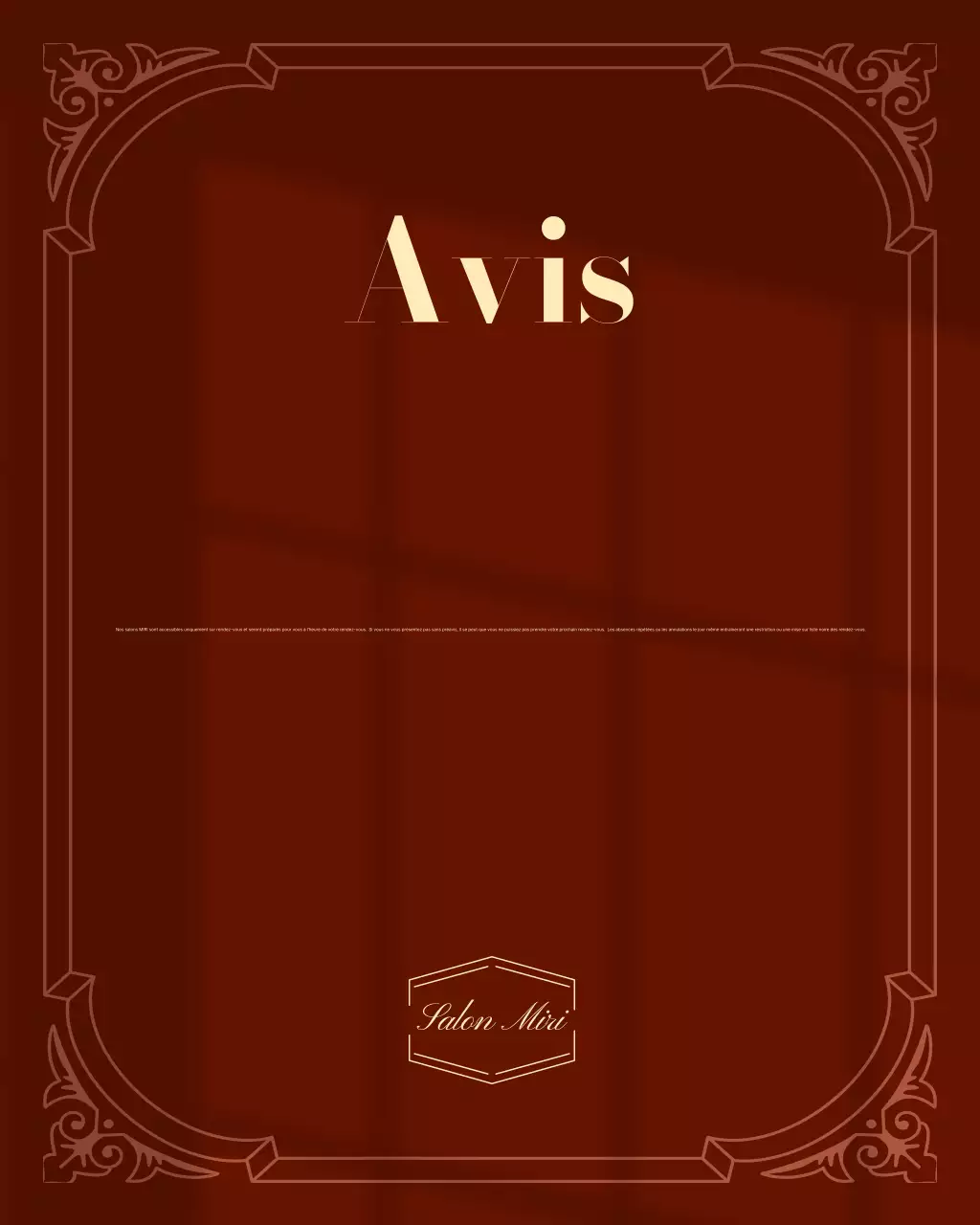 Avis de réservation Brown Vintage