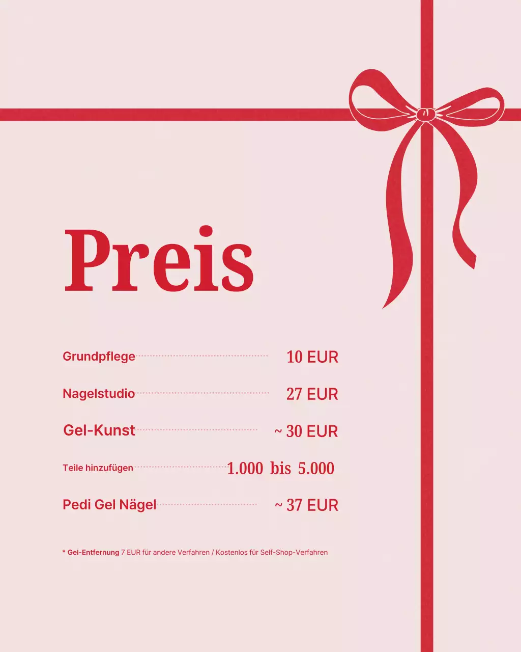 Rote Moderne Nagelstudio-Aktion
