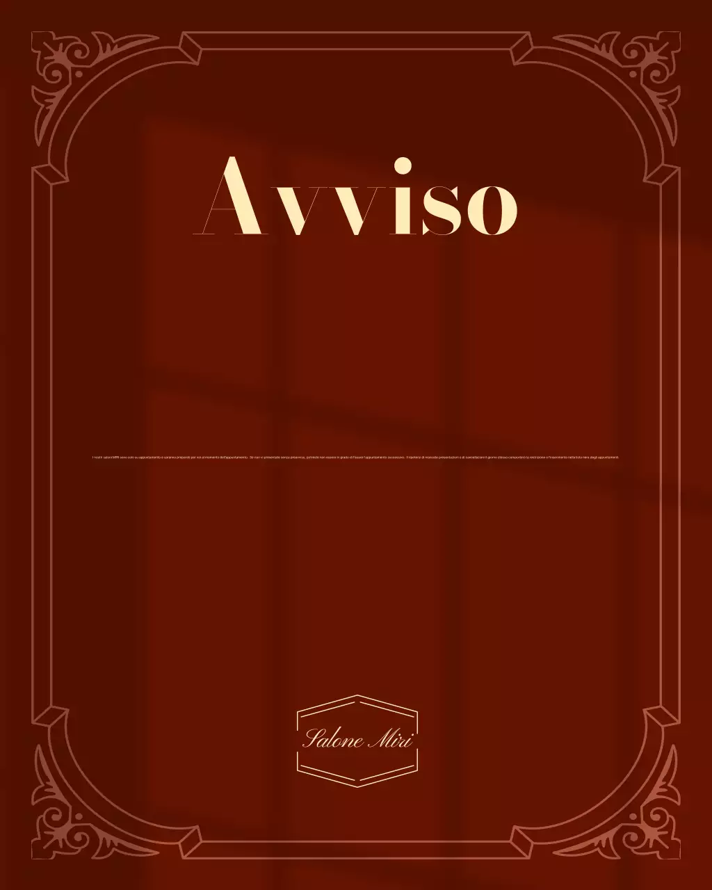 Avviso informativo sulla prenotazione di Brown Vintage