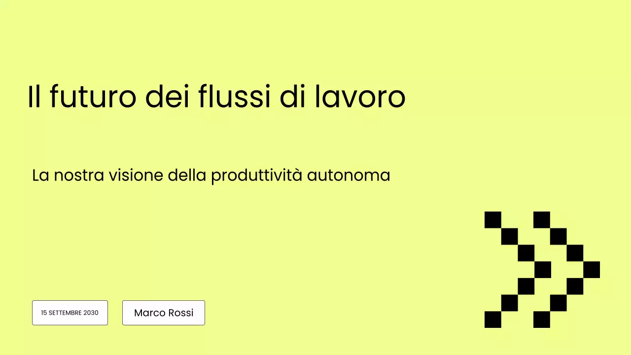 Presentazione sulla produttività moderna gialla