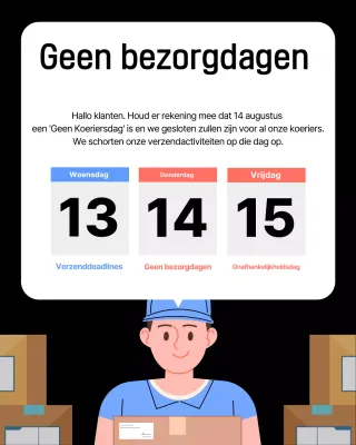 Informatie over de bezorgingsschema's van Black Simple