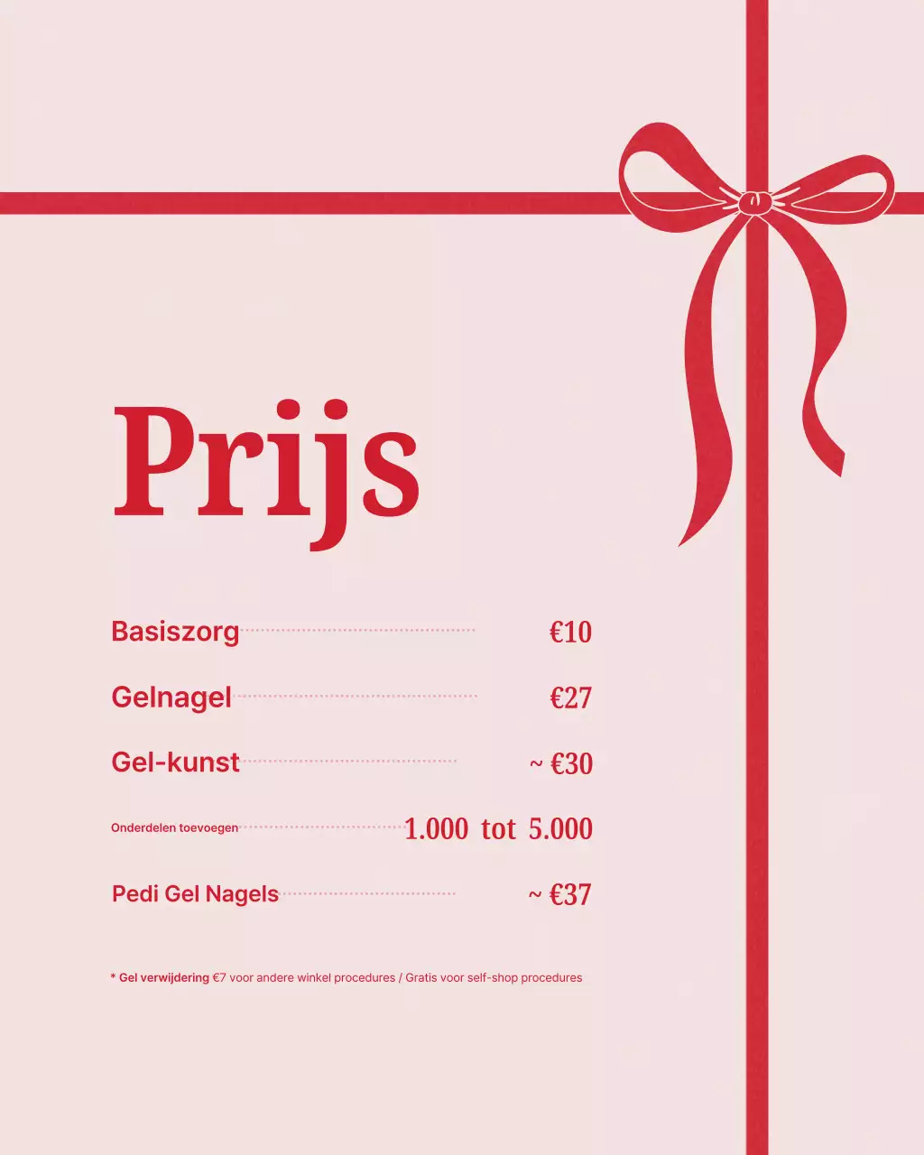 Promotie van een rode moderne nagelwinkel