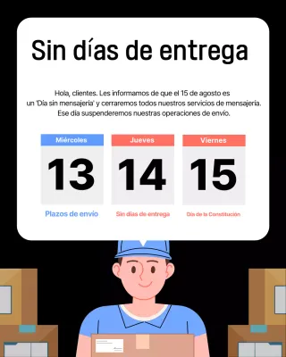 Información sobre el horario de entrega de Black Simple