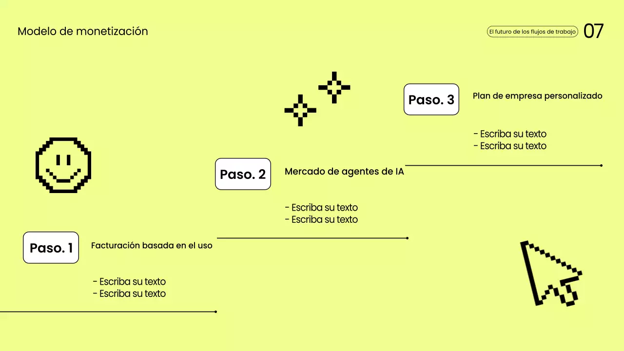 Presentación de productividad moderna amarilla