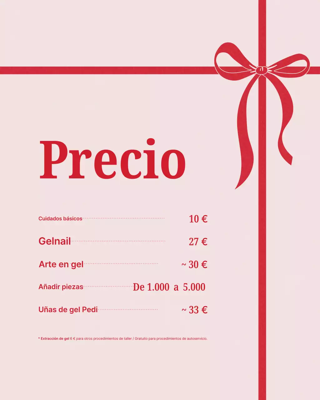 Promoción de tienda de uñas moderna roja