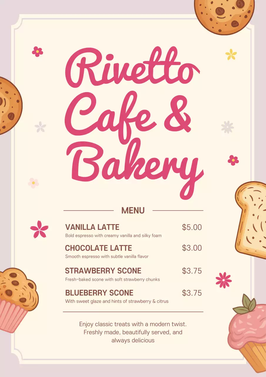 Beige Retro Cafe Menu Poster