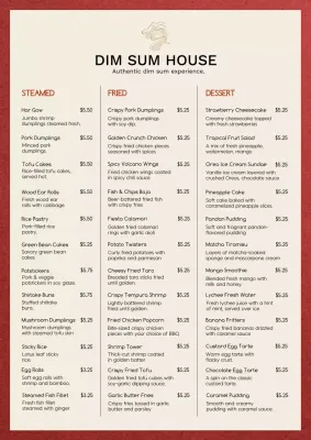 Beige Minimal Food Menu Poster