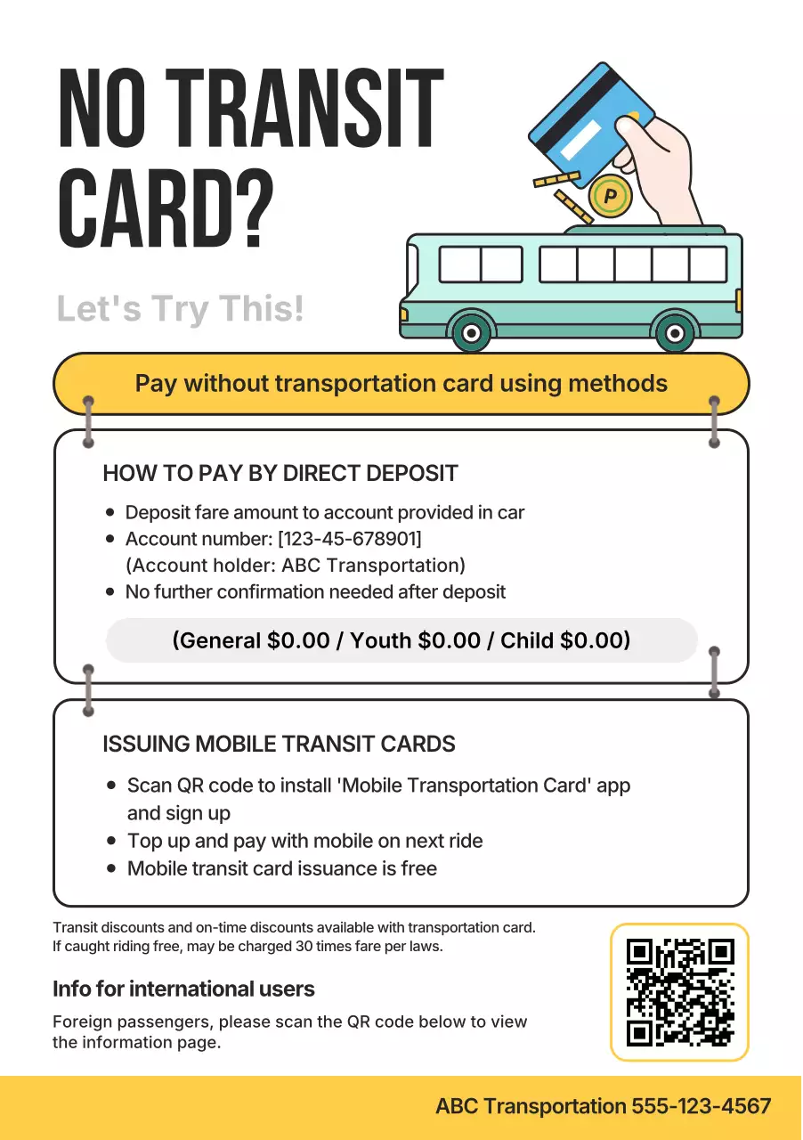 panduan transit modern berwarna kuning