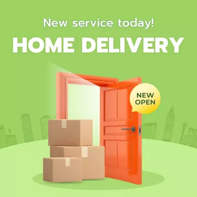 green modern delivery promotion