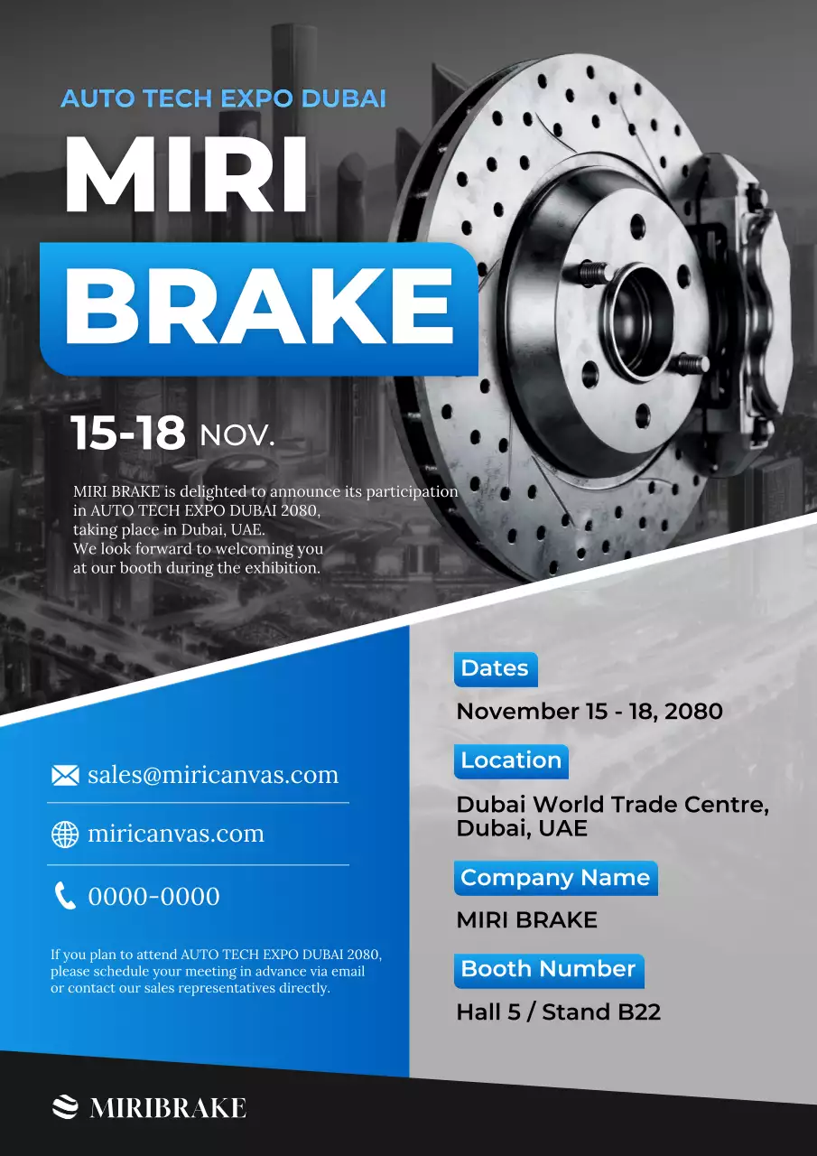 pengumuman pameran teknologi modern abu-abu