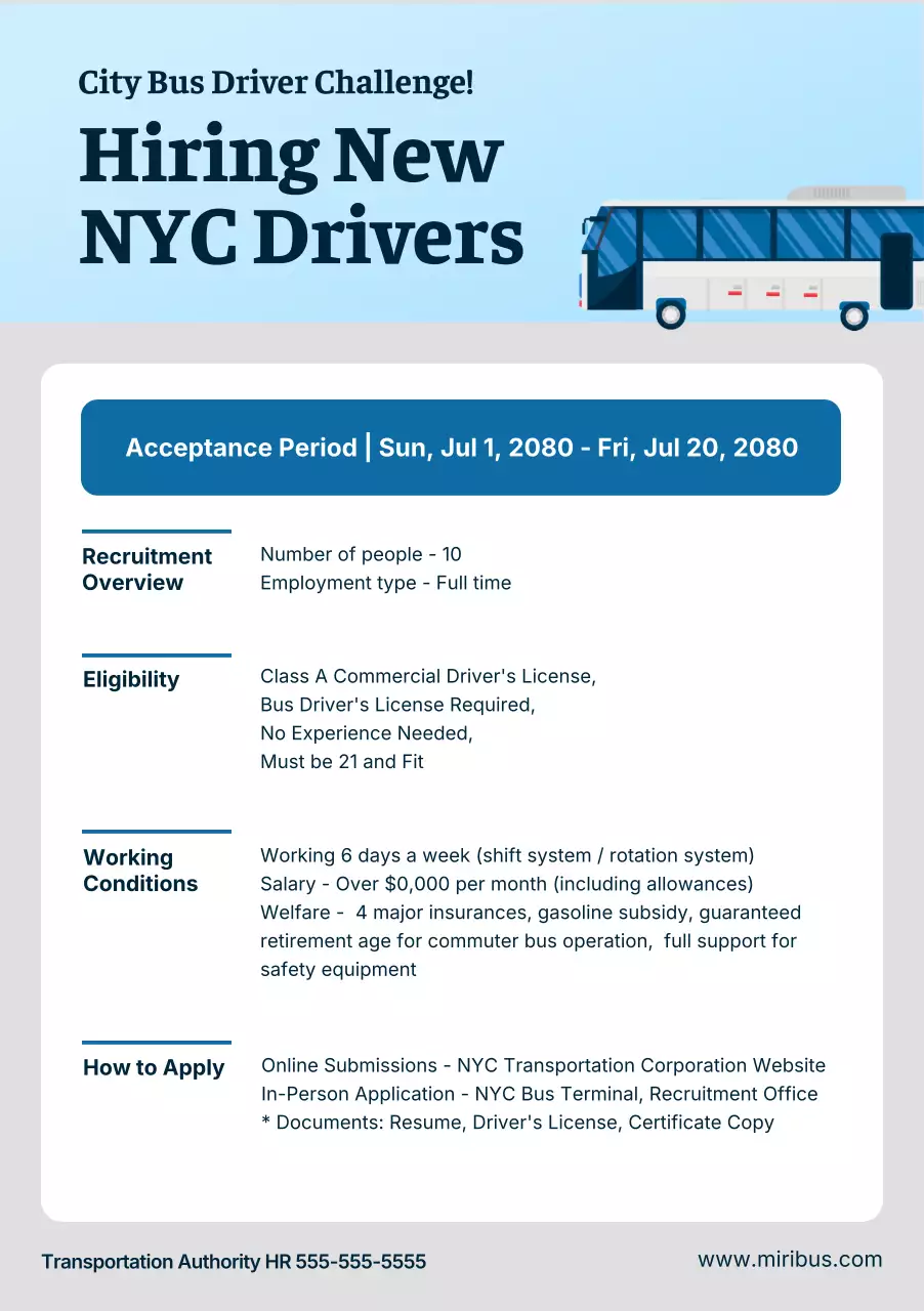 blue modern recruitment announcement